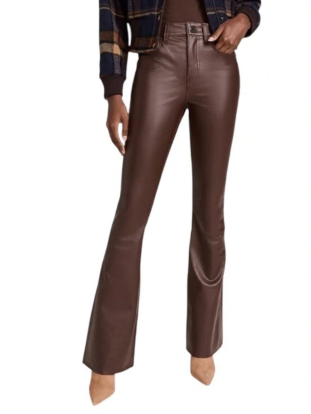 Veronica Beard Beverly High Rise Skinny Flare Vegan Leather Pants – Size 26 NWT